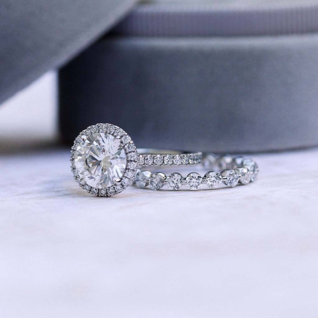 1.0 TCW Round Brilliant Cut 3/4 Eternity Moissanite Wedding Band