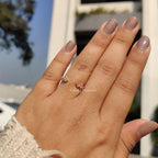Round Cut Moissanite Open Gap Band