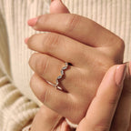 Baguette Cut Wedding Band With Zic Zac Style