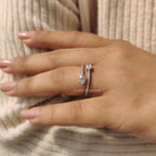 Oval Cut Moissanite Bypass Engagement Ring