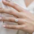 3.20 CT Elongated Cushion Moissanite Solitaire With Hidden Halo Setting Engagement Ring