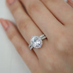 1.50CT Oval Cut Moissanite Halo Bridal Ring Set