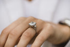 4.10 CT Asscher Cut Moissanite Three Stones Engagement Ring