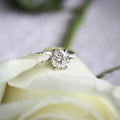 2.25 CT Round Moissanite Pave Setting Engagement Ring