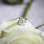 2.25 CT Round Moissanite Pave Setting Engagement Ring