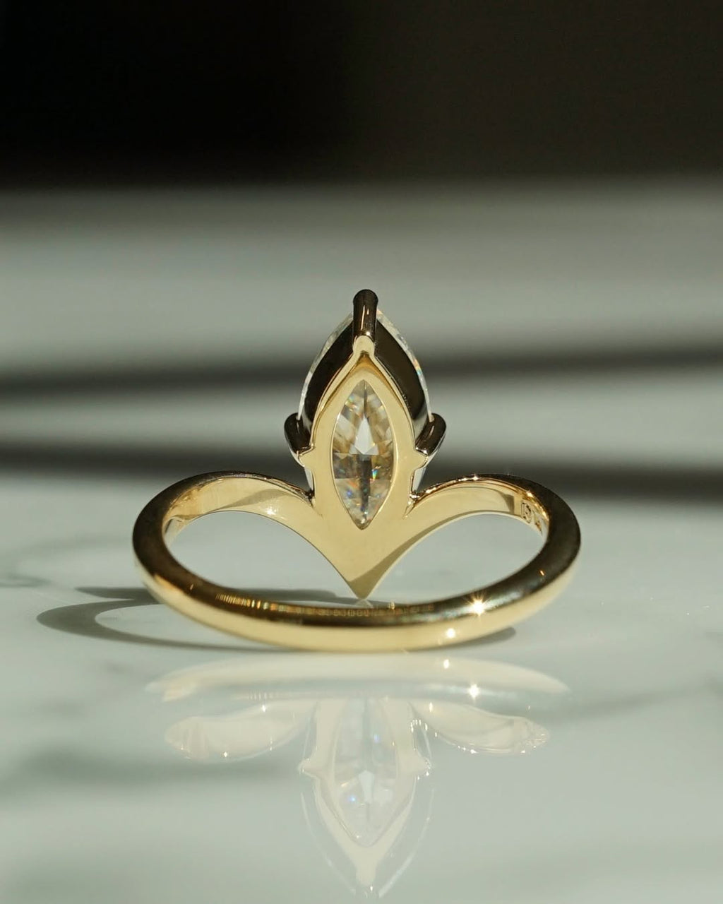 2.0 -3.50 CT Marquise ⁠Cut Lab Grown Diamond Unique Engagement Ring