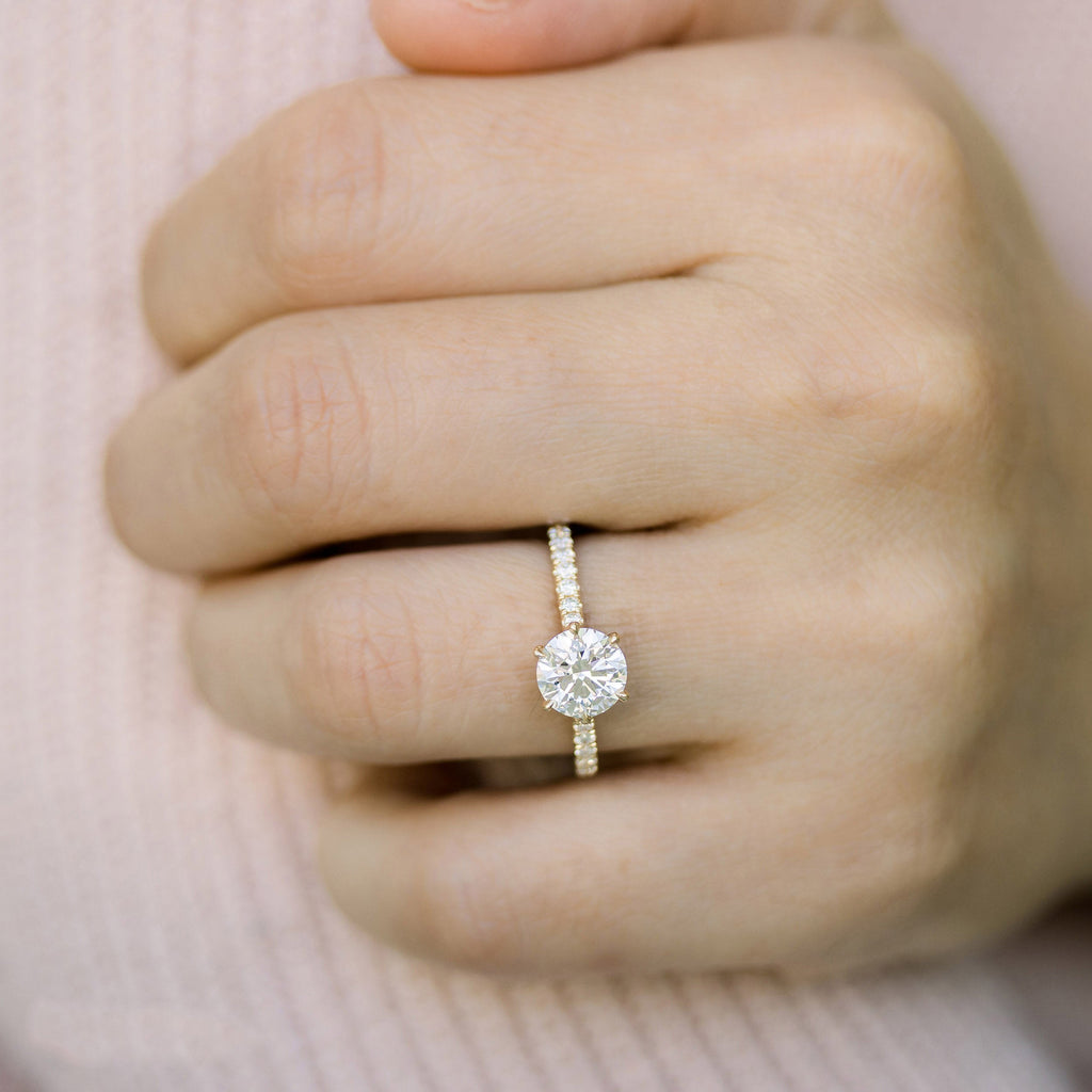 2.25 CT Round Moissanite Solitaire Setting Engagement Ring