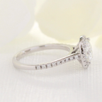 1.65CT Cushion Cut Moissanite Halo Engagement Ring