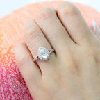1.50 CT Pear Cut Moissanite Halo Split Shank Style Engagement Ring