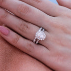 1.50CT Oval Cut Moissanite Halo Bridal Ring Set