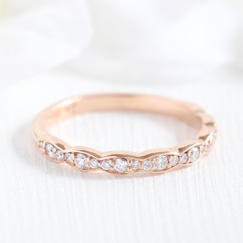 1.0CT Round Cut Moissanite Vintage Halo Bridal Ring Set