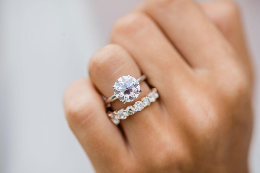 3.0 CT Round Cut Moissanite Solitaire Engagement Ring