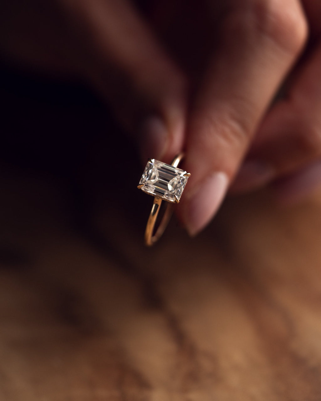 2.50 CT Emerald Moissanite Solitaire Engagement Ring With Hidden Halo Setting