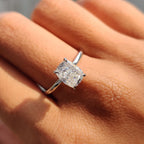 Hidden Halo Cushion Cut Diamond Ring