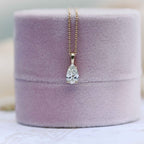 0.50 CT-1.0 CT Pear Cut Moissanite Solitaire Layering Necklace