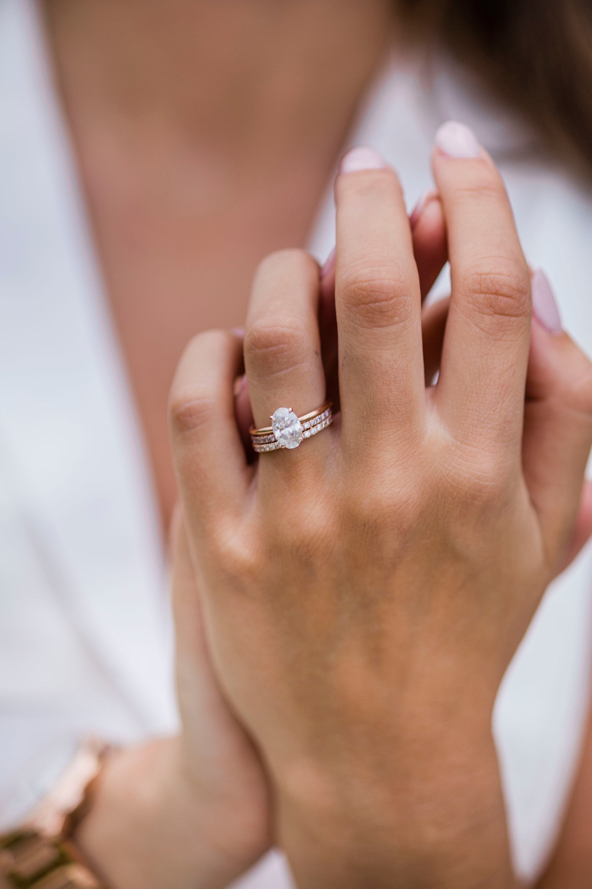 1.85 CT Oval Cut Moissanite Solitaire Engagement Ring