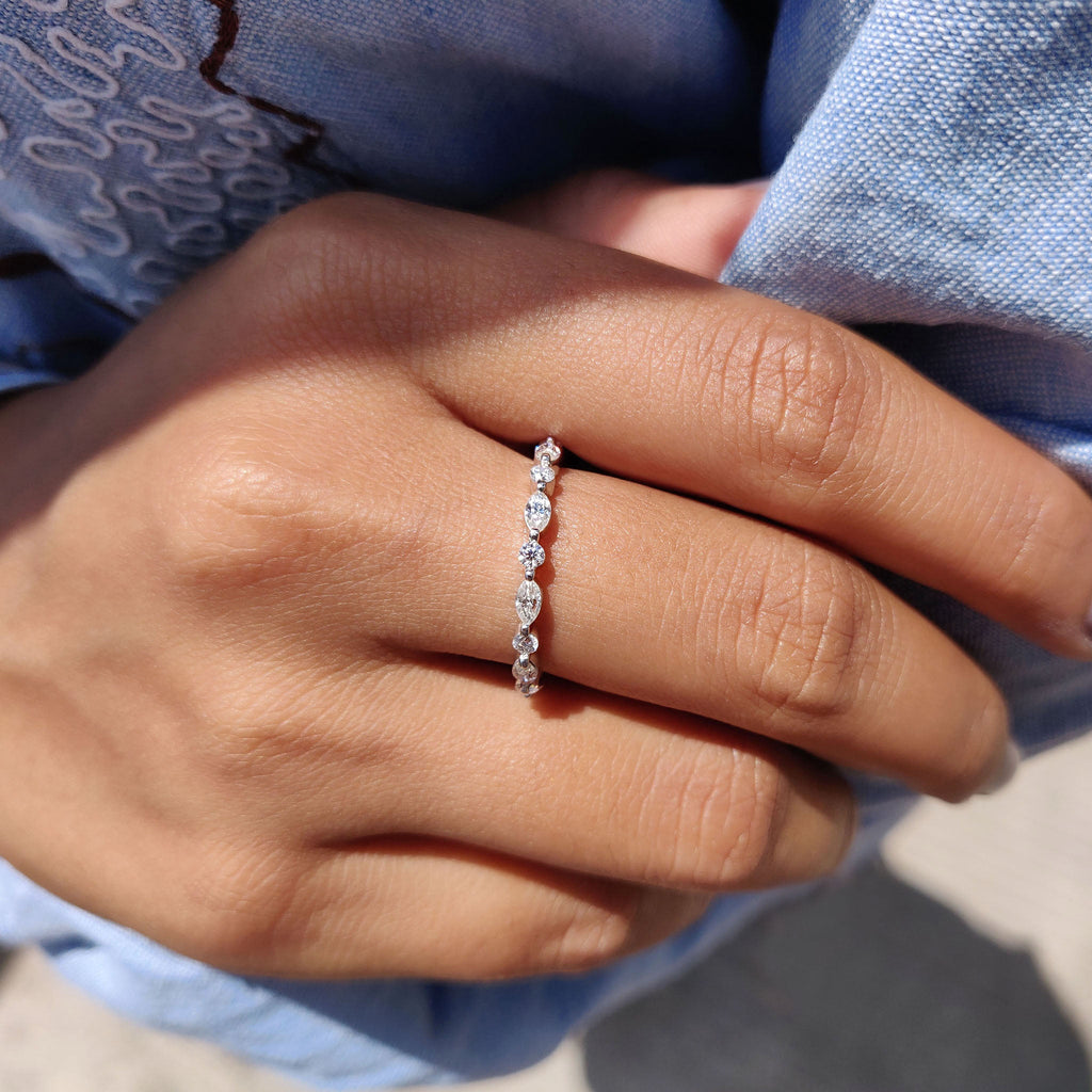 Marquise Wedding Band – Full Eternity Style