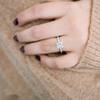 2.0 CT Princess Moissanite Pave Setting Engagement Ring