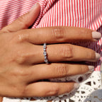 Oval Cut Round Cut Moissanite 3/4 Eternity Band