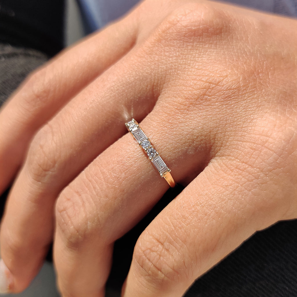 Baguette And Round Wedding Band