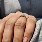 3 Stone Round Engagement Ring In Cathedral Setting
