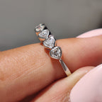 Heart Cut Bezel Set Diamond Wedding Band