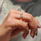 Princess Cut Moissanite Channel Set Wedding Band