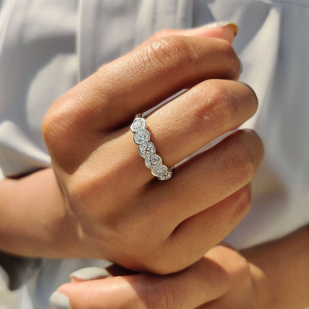 Half Eternity Bezel Set Diamond Band