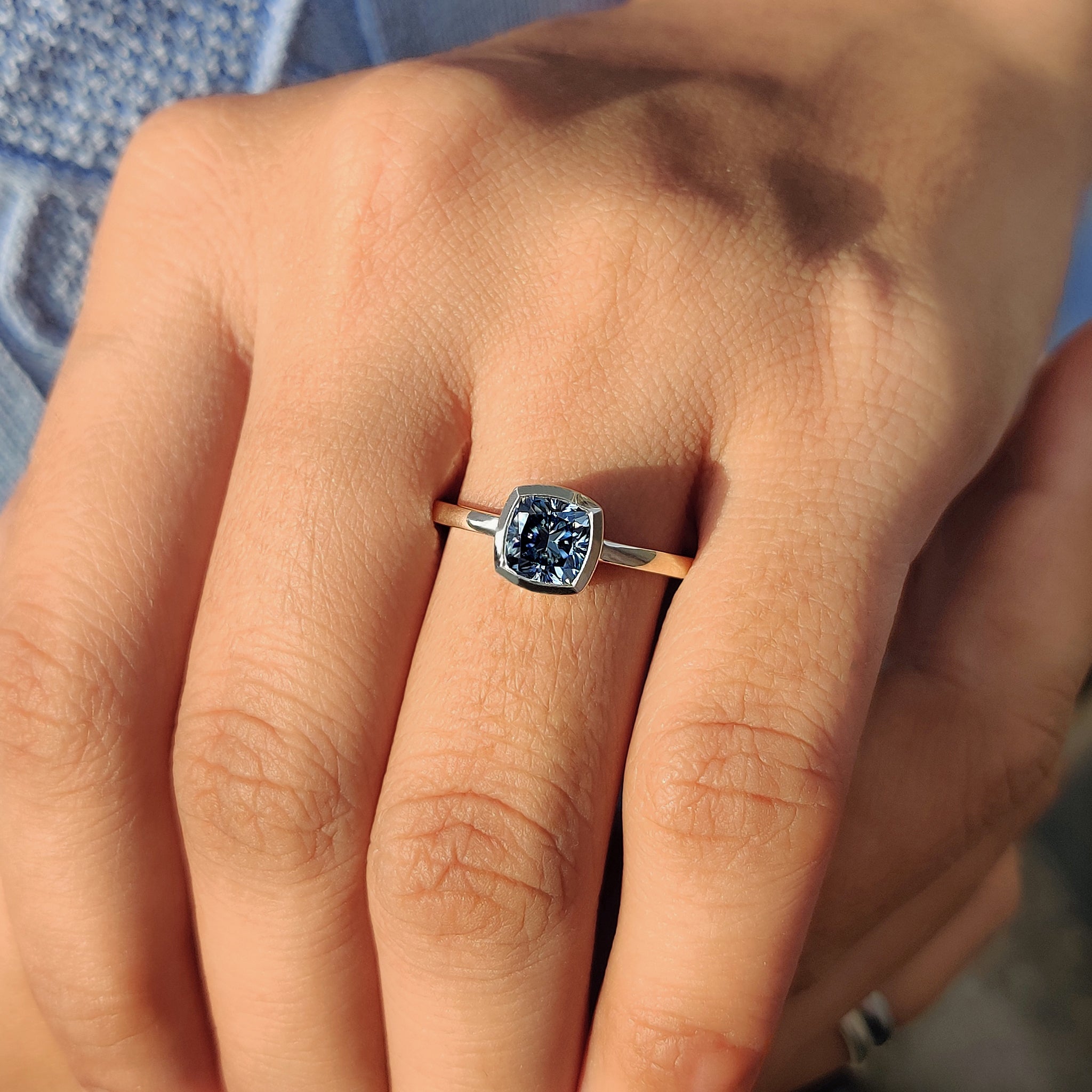 Cushion Solitaire Ring With Bezel Style
