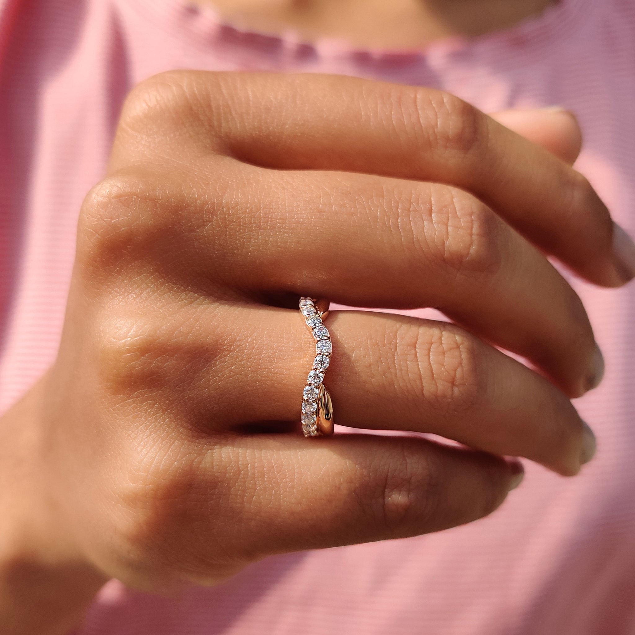Stackable Curved Wedding Band