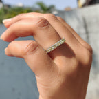Moissanite Eternity Band In Canary Yellow Round Cut