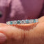 Round Cut Cyan Blue Full Eternity Wedding Band