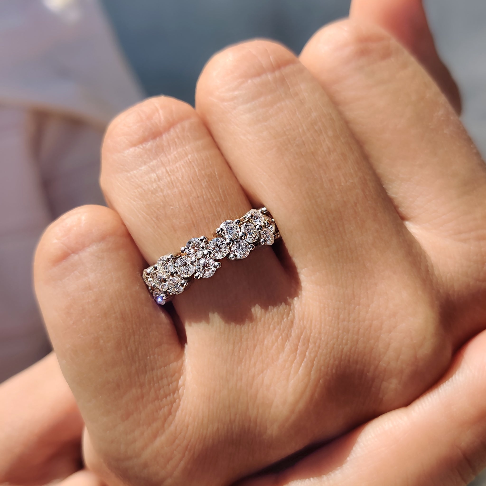 Garland Eternity Band with Round Moissanite Stone
