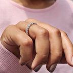 3/4 Eternity Band In Round Cut Double Row Setting