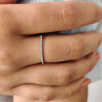 Minimalist Wedding Band with Round Cut Stones