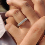 White Gold Wedding Band In Round Full Eternity setting