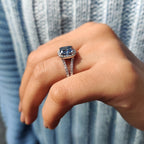 Cushion Cut Split Pave Engagement Ring