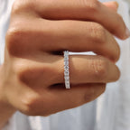 Round Moissanite Eternity Band In Secure Prong
