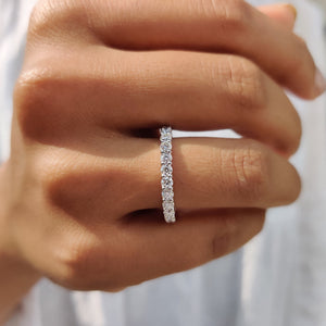 Round Moissanite Eternity Band In Secure Prong