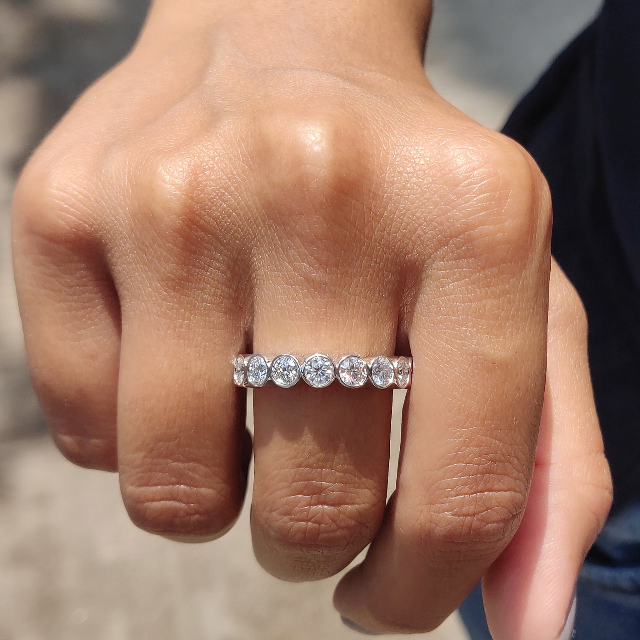 Eternity Wedding Band With Bezel Setting