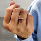 Baguette Wedding Band With Tapered Baguette Side Stones