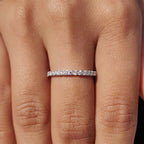 White Gold Eternity Band With Round Moissanite