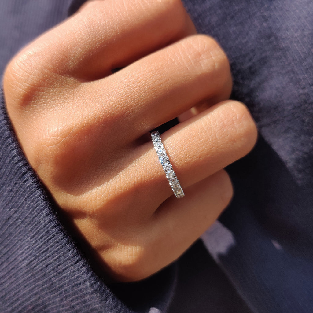 Half Eternity Round Moissanite Wedding Band