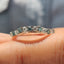 Curved Wedding Band With Round Cut Cyan Blue Stone