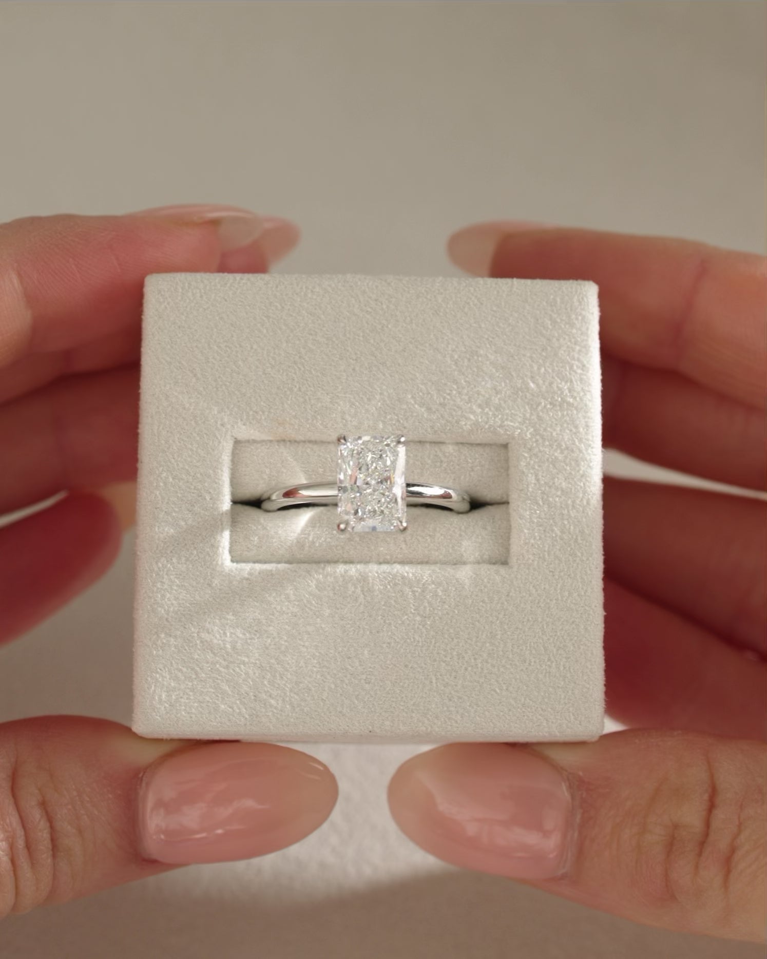 1.25-3.25 CT Radiant Cut Lab Grown Diamond Solitaire Engagement Ring