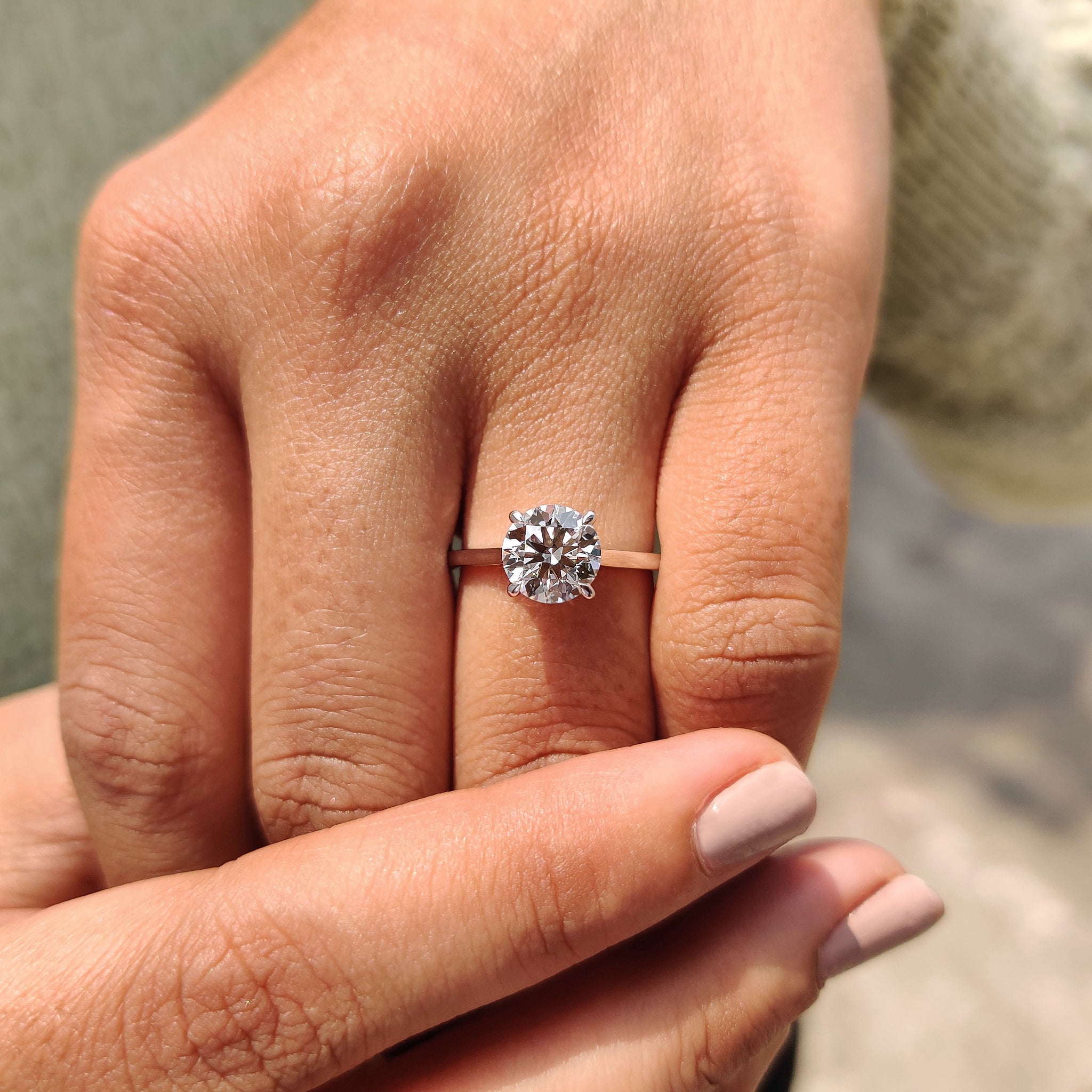 White Gold Round Cut Engagement Ring Secondary image
