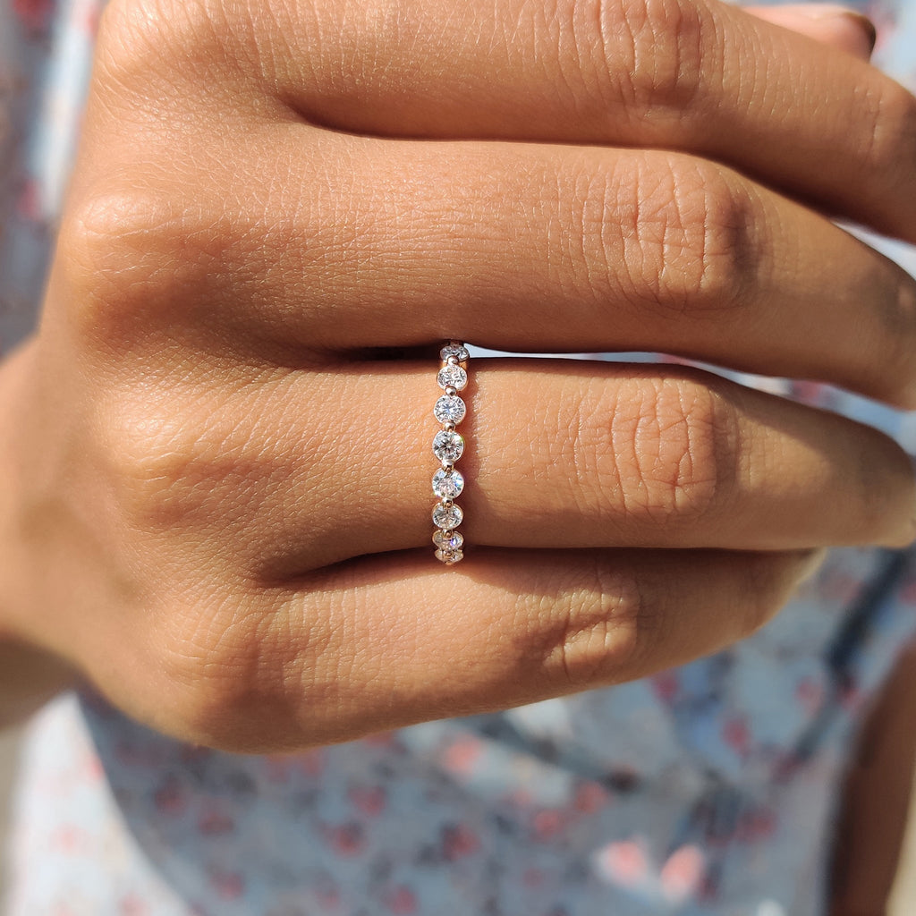Half Eternity Band In Round Cut style