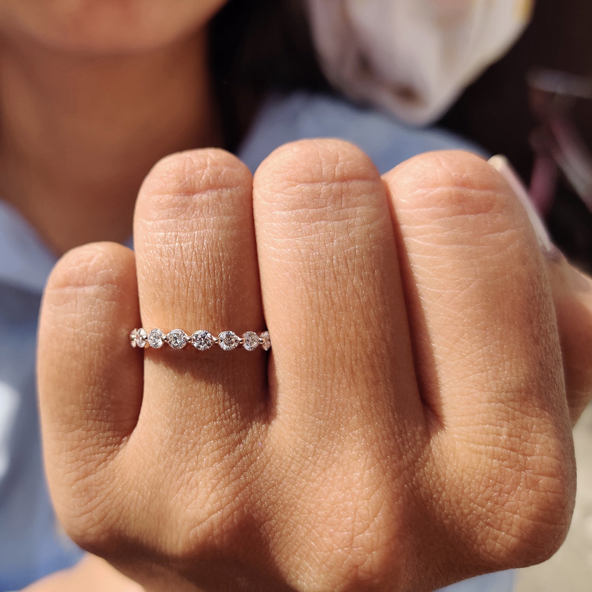 Yellow Gold Wedding Band – Round Old Mine Cut