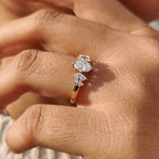 5 Stone Diamond Ring With Oval and Marquise Cut