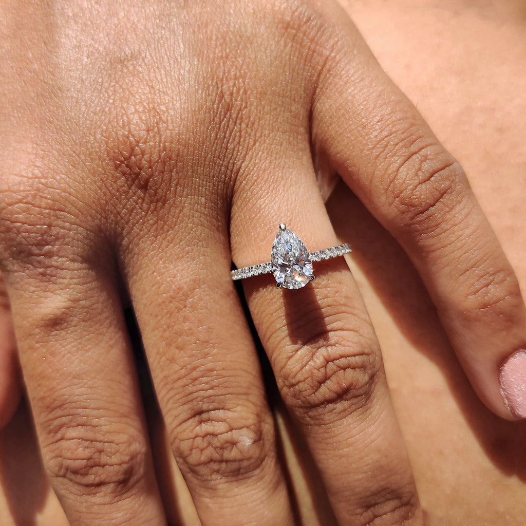 Pave Set Diamond Ring In Rose Gold